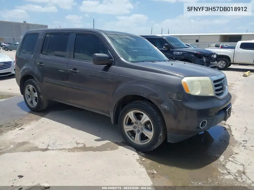 2013 Honda Pilot Ex-L VIN: 5FNYF3H57DB018912 Lot: 45462775