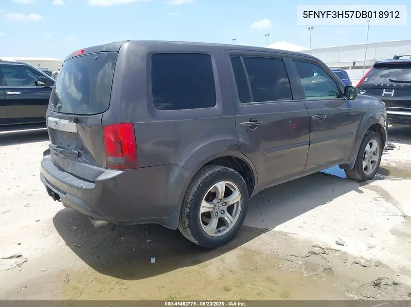 2013 Honda Pilot Ex-L VIN: 5FNYF3H57DB018912 Lot: 45462775