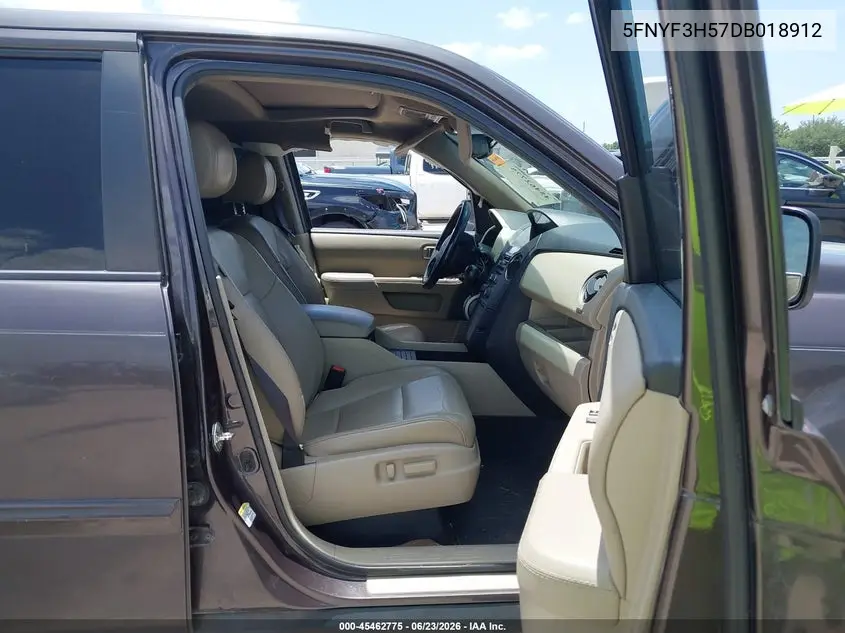 2013 Honda Pilot Ex-L VIN: 5FNYF3H57DB018912 Lot: 45462775