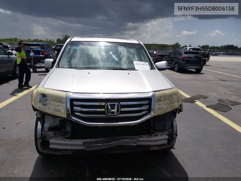 2013 Honda Pilot Ex-L VIN: 5FNYF3H55DB006158 Lot: 45639028