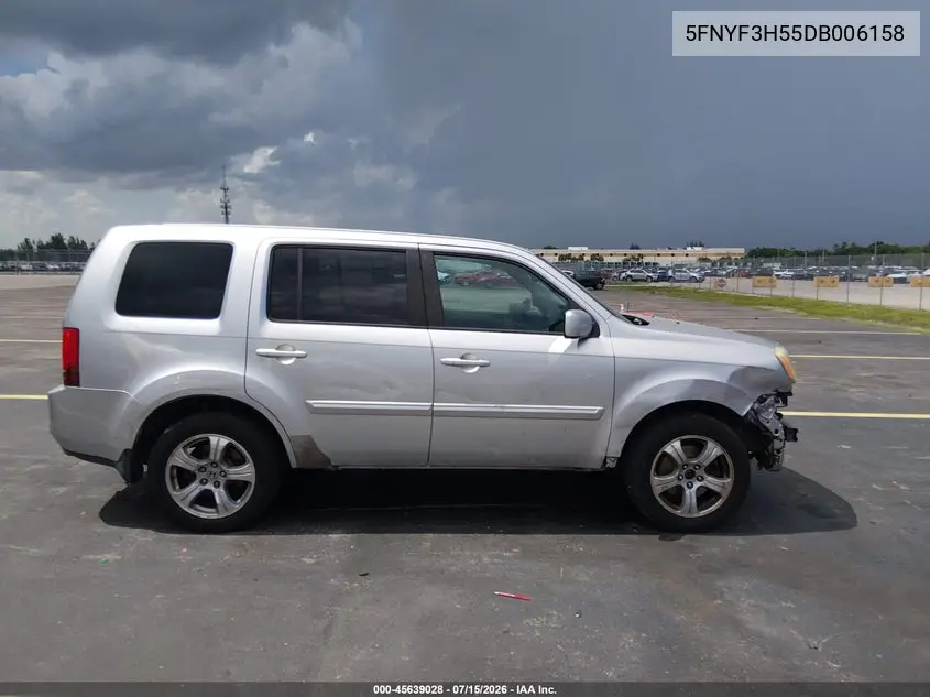 2013 Honda Pilot Ex-L VIN: 5FNYF3H55DB006158 Lot: 45639028