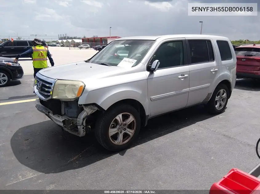 2013 Honda Pilot Ex-L VIN: 5FNYF3H55DB006158 Lot: 45639028