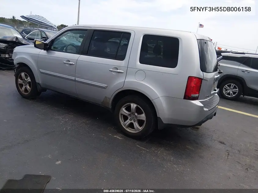 2013 Honda Pilot Ex-L VIN: 5FNYF3H55DB006158 Lot: 45639028