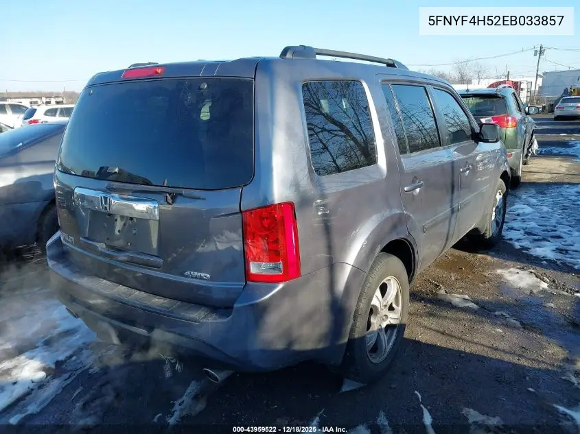 5FNYF4H52EB033857 2014 Honda Pilot Ex-L