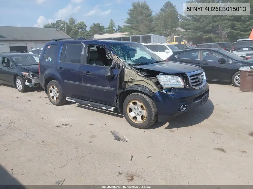 2014 Honda Pilot Lx VIN: 5FNYF4H26EB015013 Lot: 45595013