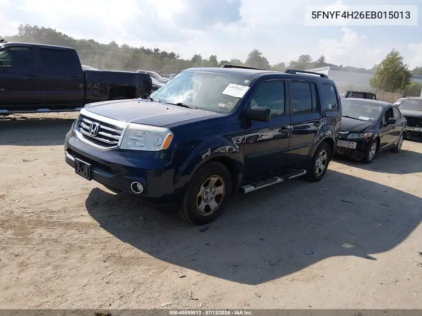 2014 Honda Pilot Lx VIN: 5FNYF4H26EB015013 Lot: 45595013