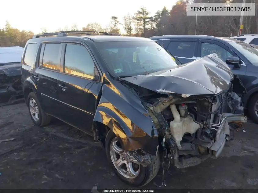 5FNYF4H53FB017605 2015 Honda Pilot Ex-L