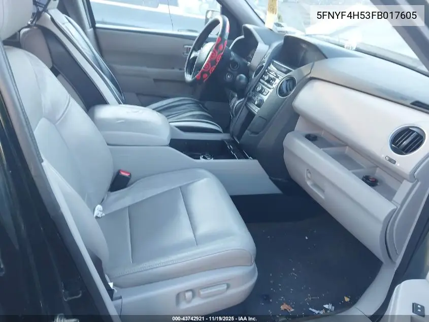 5FNYF4H53FB017605 2015 Honda Pilot Ex-L
