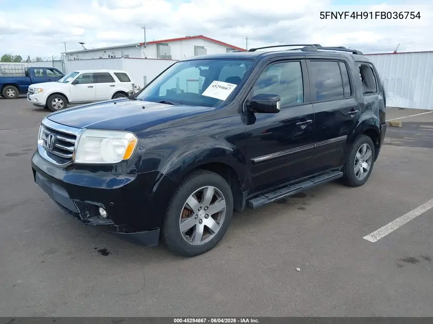 2015 Honda Pilot Touring VIN: 5FNYF4H91FB036754 Lot: 45294667
