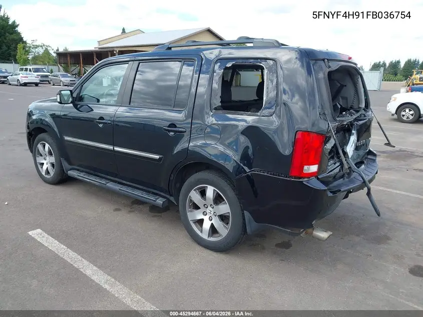 2015 Honda Pilot Touring VIN: 5FNYF4H91FB036754 Lot: 45294667