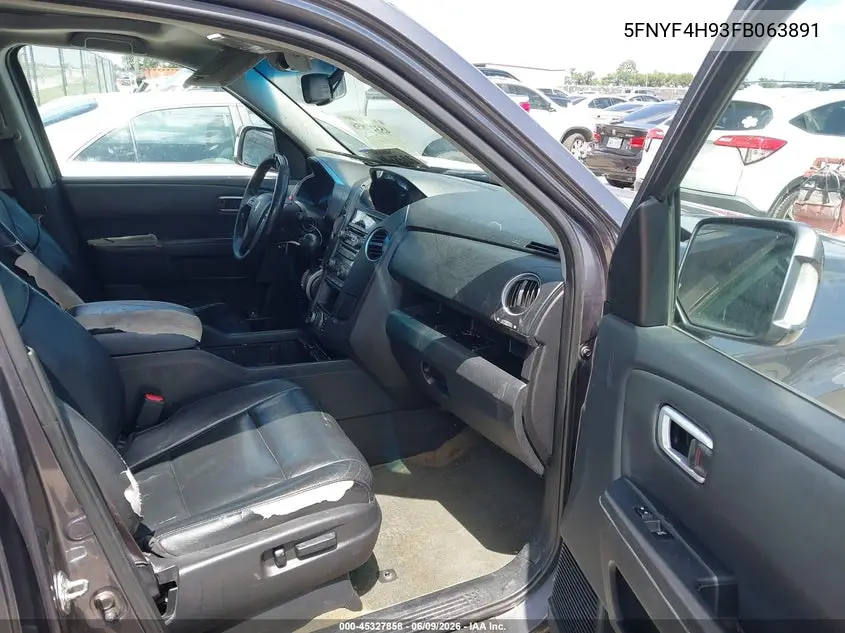 2015 Honda Pilot Touring VIN: 5FNYF4H93FB063891 Lot: 45327858
