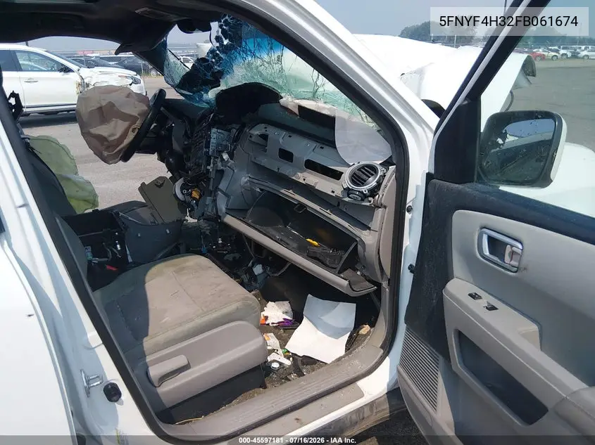 2015 Honda Pilot Se VIN: 5FNYF4H32FB061674 Lot: 45597181