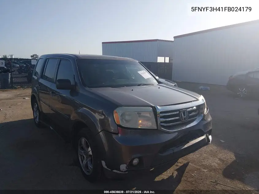 2015 Honda Pilot Ex VIN: 5FNYF3H41FB024179 Lot: 45636639