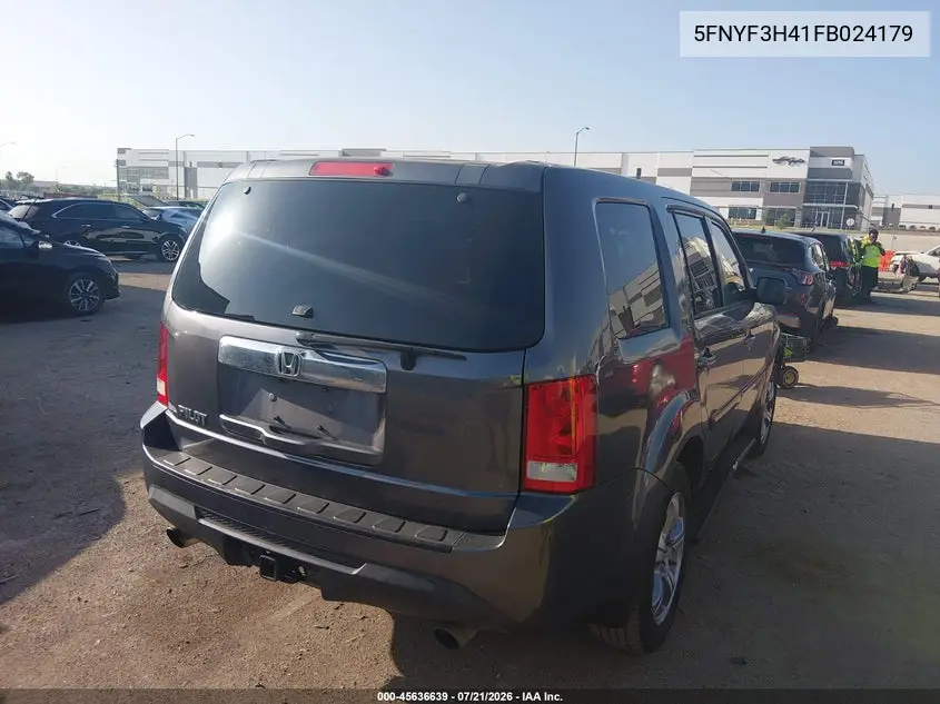 2015 Honda Pilot Ex VIN: 5FNYF3H41FB024179 Lot: 45636639
