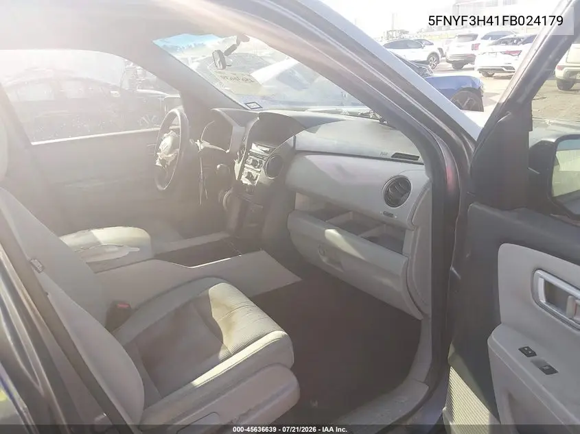 2015 Honda Pilot Ex VIN: 5FNYF3H41FB024179 Lot: 45636639