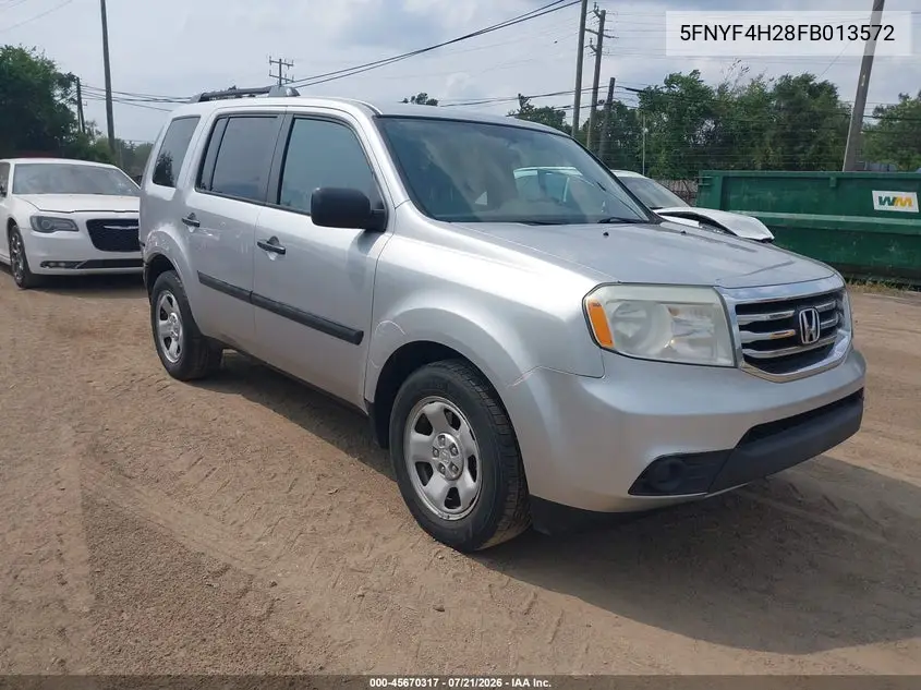 2015 Honda Pilot Lx VIN: 5FNYF4H28FB013572 Lot: 45670317