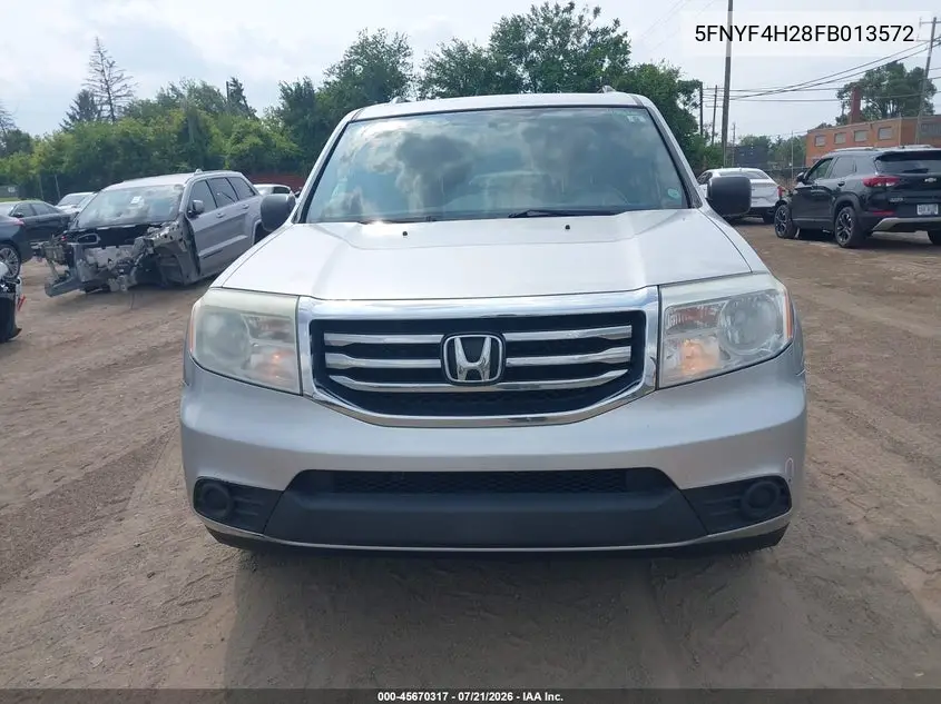 2015 Honda Pilot Lx VIN: 5FNYF4H28FB013572 Lot: 45670317