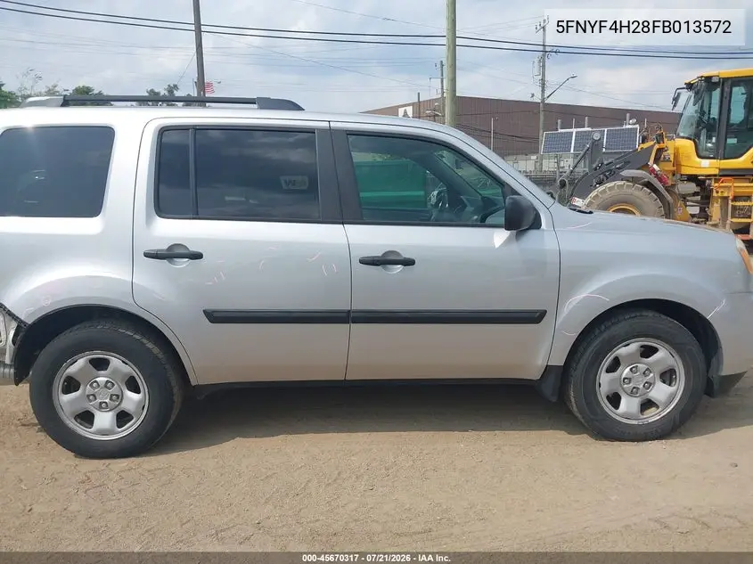 2015 Honda Pilot Lx VIN: 5FNYF4H28FB013572 Lot: 45670317