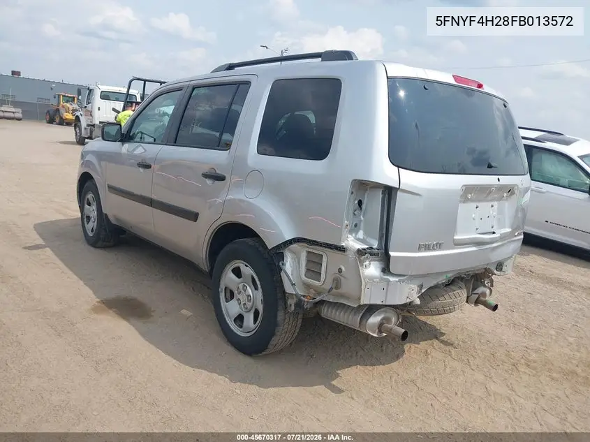 2015 Honda Pilot Lx VIN: 5FNYF4H28FB013572 Lot: 45670317