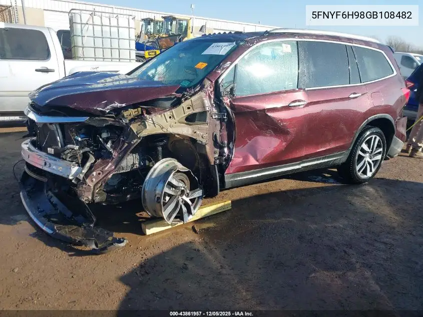 5FNYF6H98GB108482 2016 Honda Pilot Touring
