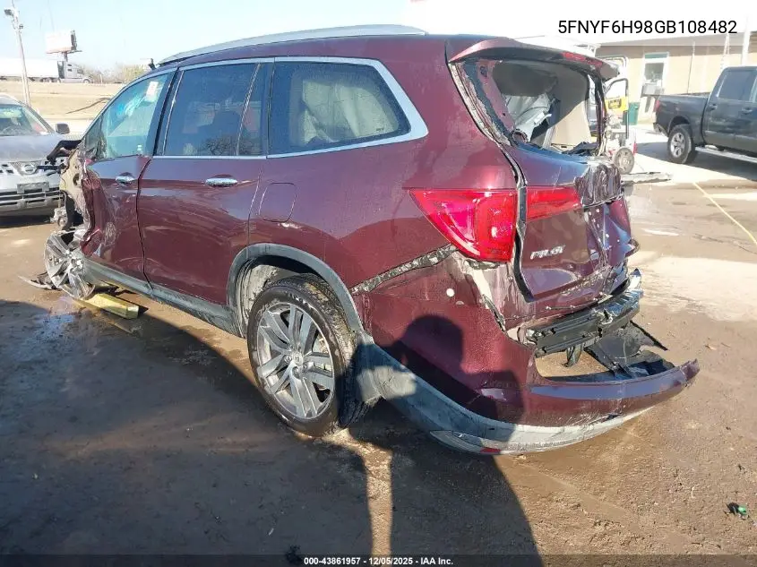 5FNYF6H98GB108482 2016 Honda Pilot Touring
