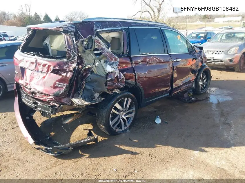 5FNYF6H98GB108482 2016 Honda Pilot Touring