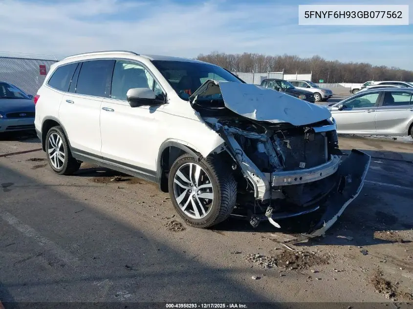 5FNYF6H93GB077562 2016 Honda Pilot Touring