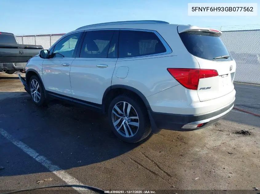 5FNYF6H93GB077562 2016 Honda Pilot Touring