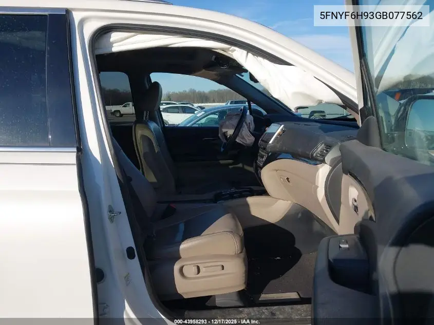 5FNYF6H93GB077562 2016 Honda Pilot Touring