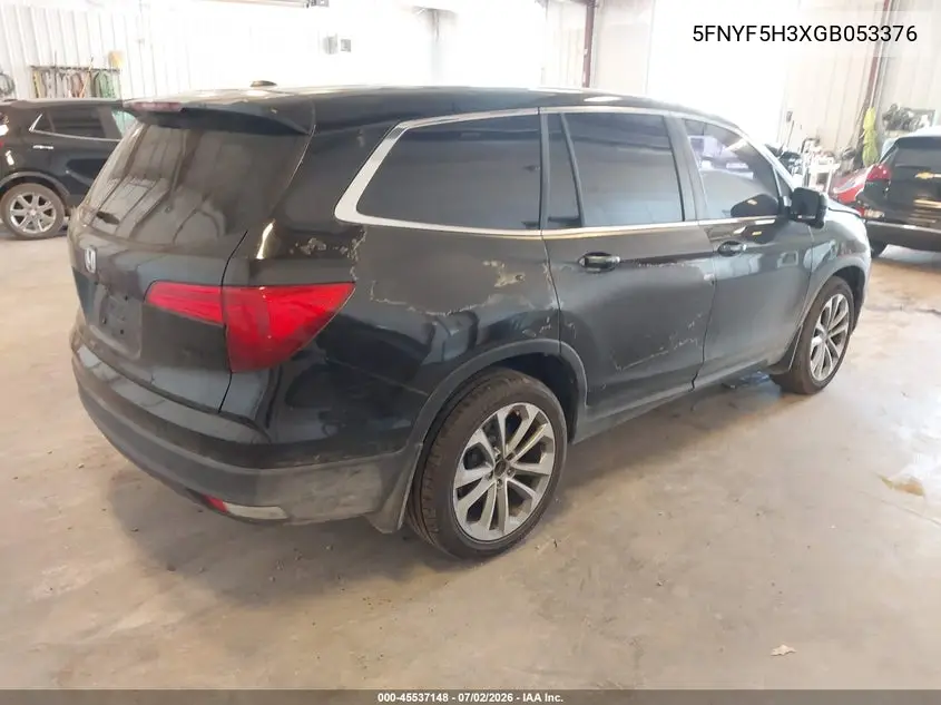 2016 Honda Pilot Ex VIN: 5FNYF5H3XGB053376 Lot: 45537148