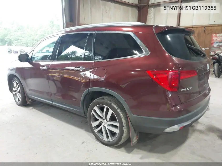2016 Honda Pilot Touring VIN: 5FNYF6H91GB119355 Lot: 45554254