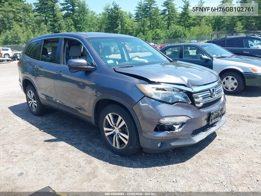 2016 Honda Pilot Ex-L VIN: 5FNYF6H76GB102761 Lot: 45568662
