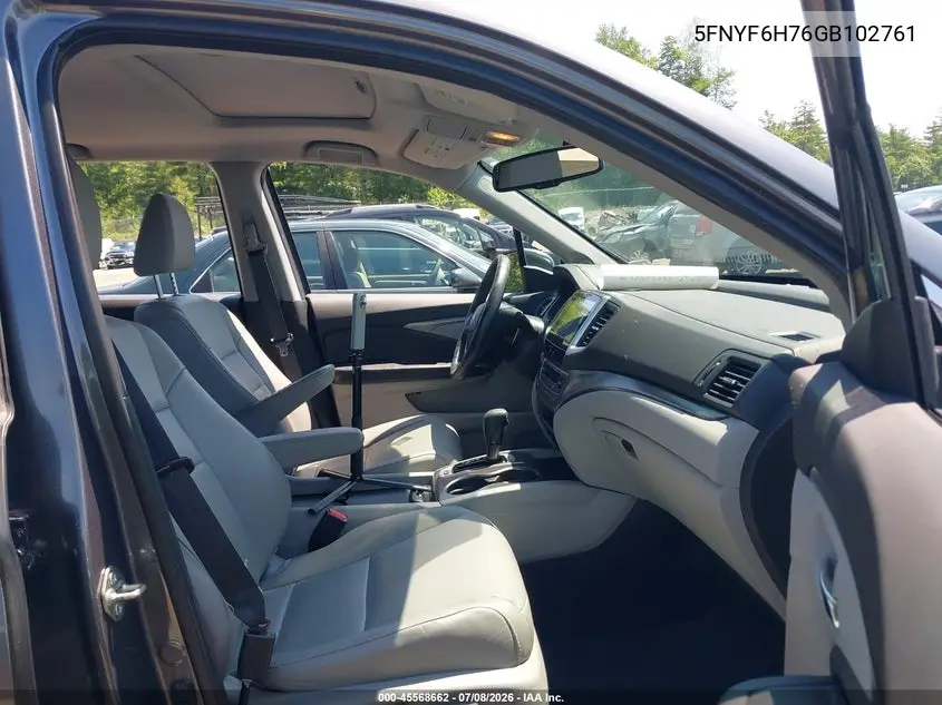 2016 Honda Pilot Ex-L VIN: 5FNYF6H76GB102761 Lot: 45568662