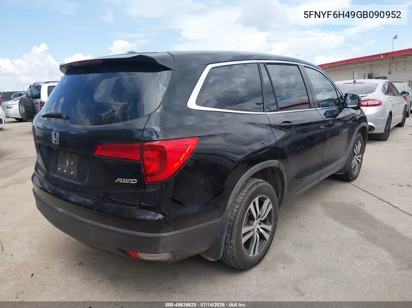2016 Honda Pilot Ex VIN: 5FNYF6H49GB090952 Lot: 45636625