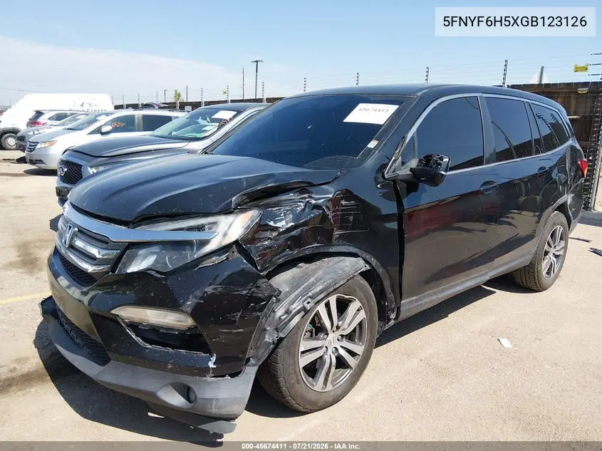 2016 Honda Pilot Ex-L VIN: 5FNYF6H5XGB123126 Lot: 45674411