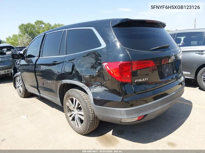 2016 Honda Pilot Ex-L VIN: 5FNYF6H5XGB123126 Lot: 45674411