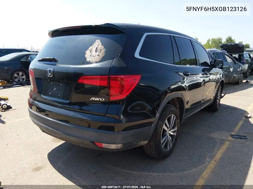 2016 Honda Pilot Ex-L VIN: 5FNYF6H5XGB123126 Lot: 45674411