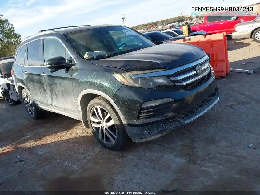 5FNYF5H99HB034243 2017 Honda Pilot Touring