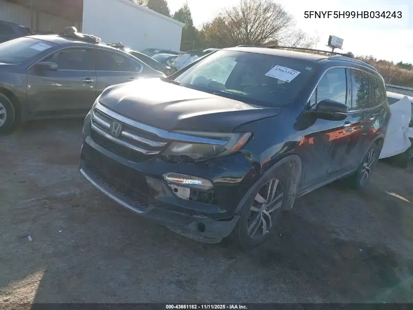 5FNYF5H99HB034243 2017 Honda Pilot Touring