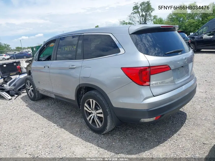2017 Honda Pilot Ex-L VIN: 5FNYF6H56HB034476 Lot: 45411974