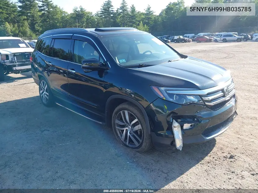 2017 Honda Pilot Touring VIN: 5FNYF6H99HB035785 Lot: 45580396