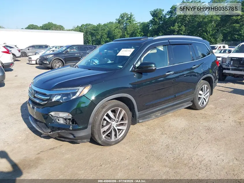 2017 Honda Pilot Touring VIN: 5FNYF6H99HB035785 Lot: 45580396