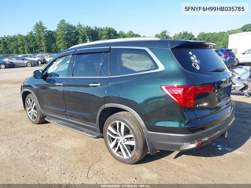 2017 Honda Pilot Touring VIN: 5FNYF6H99HB035785 Lot: 45580396