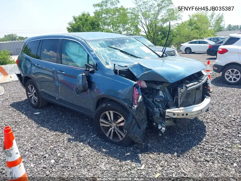 2018 Honda Pilot Ex VIN: 5FNYF6H45JB035387 Lot: 45472234
