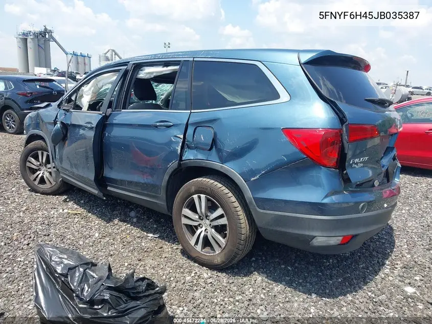 2018 Honda Pilot Ex VIN: 5FNYF6H45JB035387 Lot: 45472234