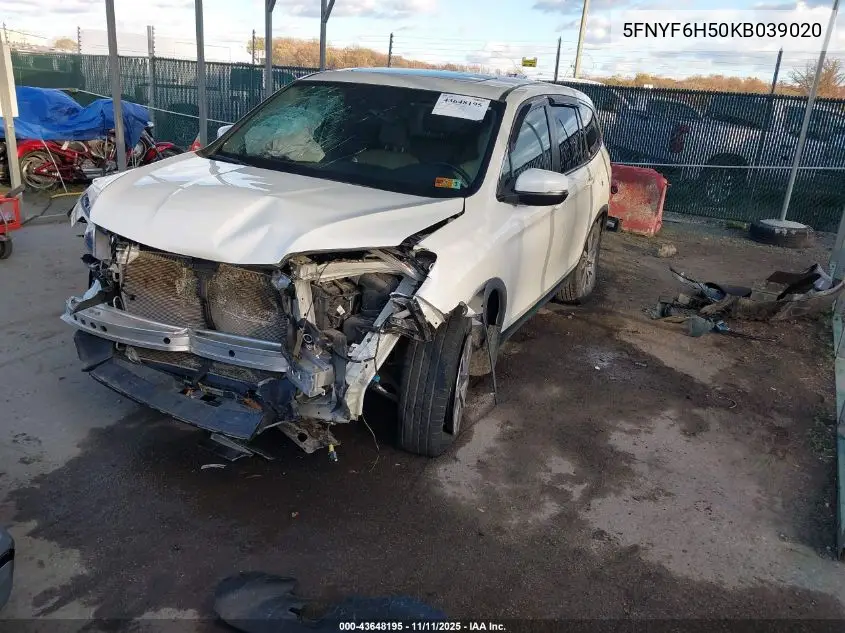 5FNYF6H50KB039020 2019 Honda Pilot Ex-L