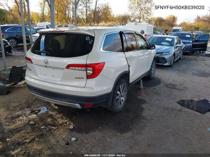 5FNYF6H50KB039020 2019 Honda Pilot Ex-L
