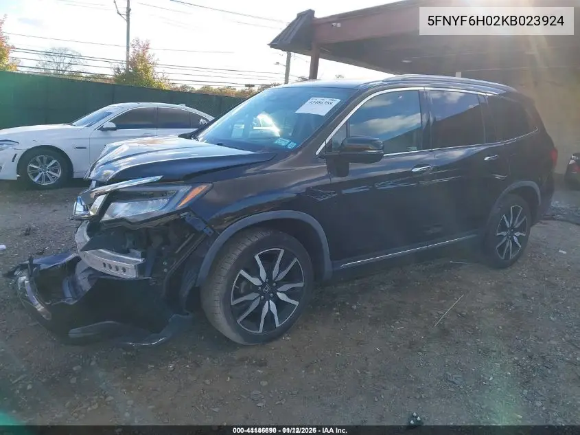 5FNYF6H02KB023924 2019 Honda Pilot Elite