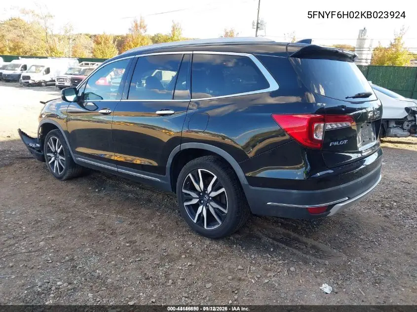 5FNYF6H02KB023924 2019 Honda Pilot Elite