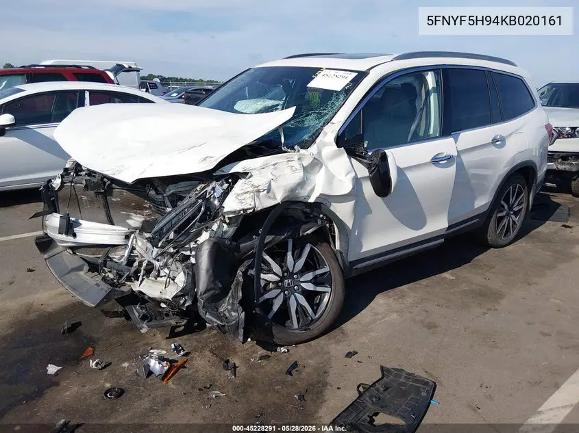 2019 Honda Pilot Touring VIN: 5FNYF5H94KB020161 Lot: 45228291